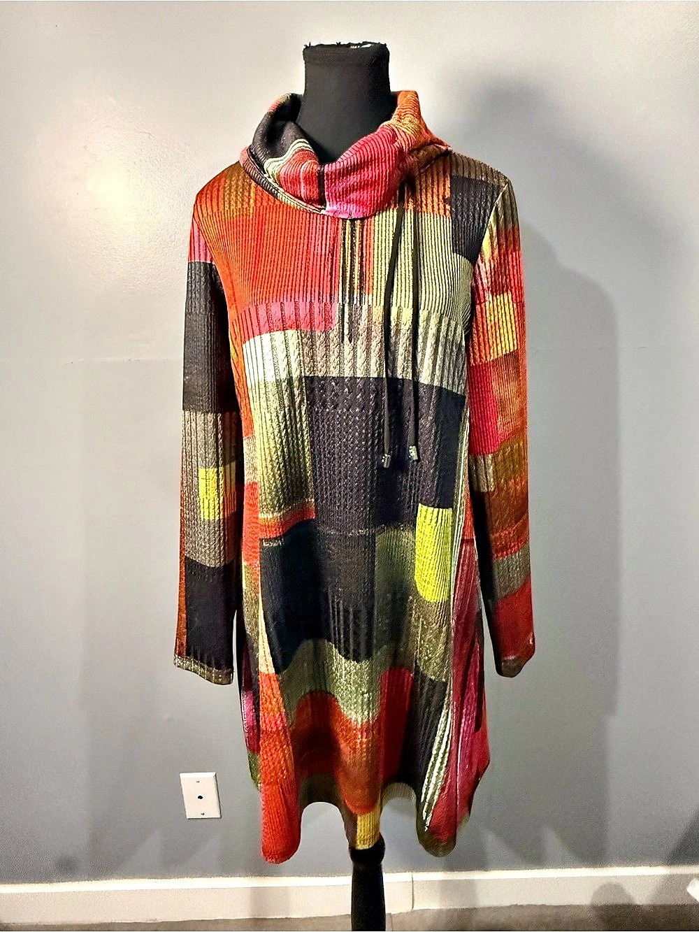 399Joseph Ribkoff Color Block Mini Dress Size Large - Picture 2 of 10